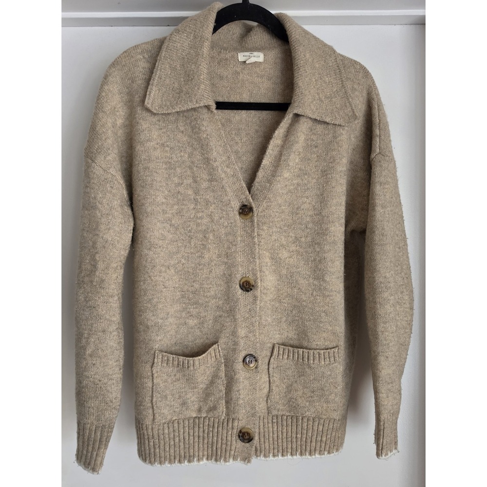 Mason & Belle Women's Cardigan M Beige Long Sleeve Cozy Grandpacore
